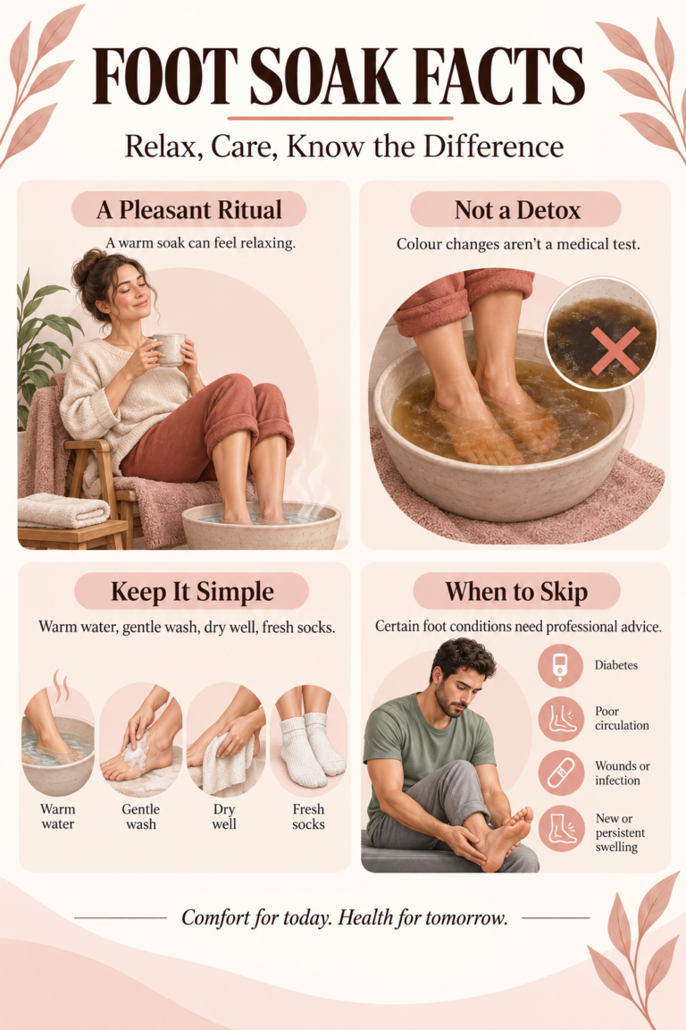 Illustrated guide: Foot Detox Myths: What a Foot Soak Can Actually Do.