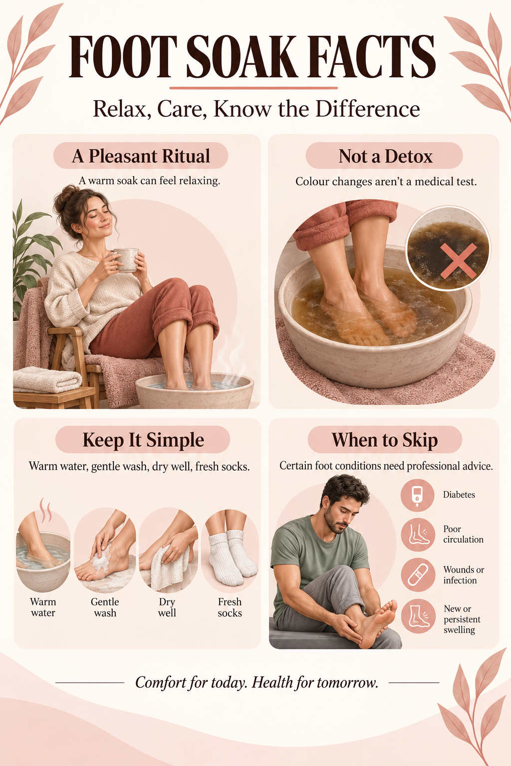 Illustrated guide: Foot Detox Myths: What a Foot Soak Can Actually Do.