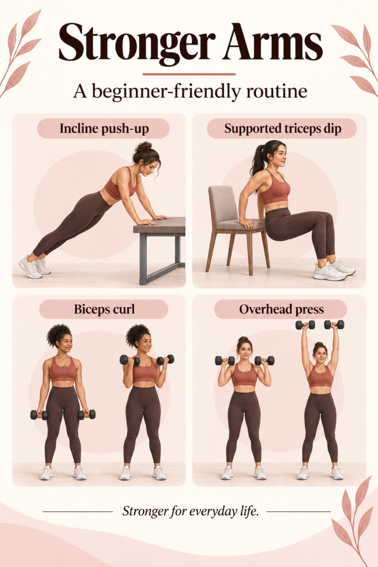 Illustrated guide: A Beginner-Friendly Arm Workout for Strength and Confidence.