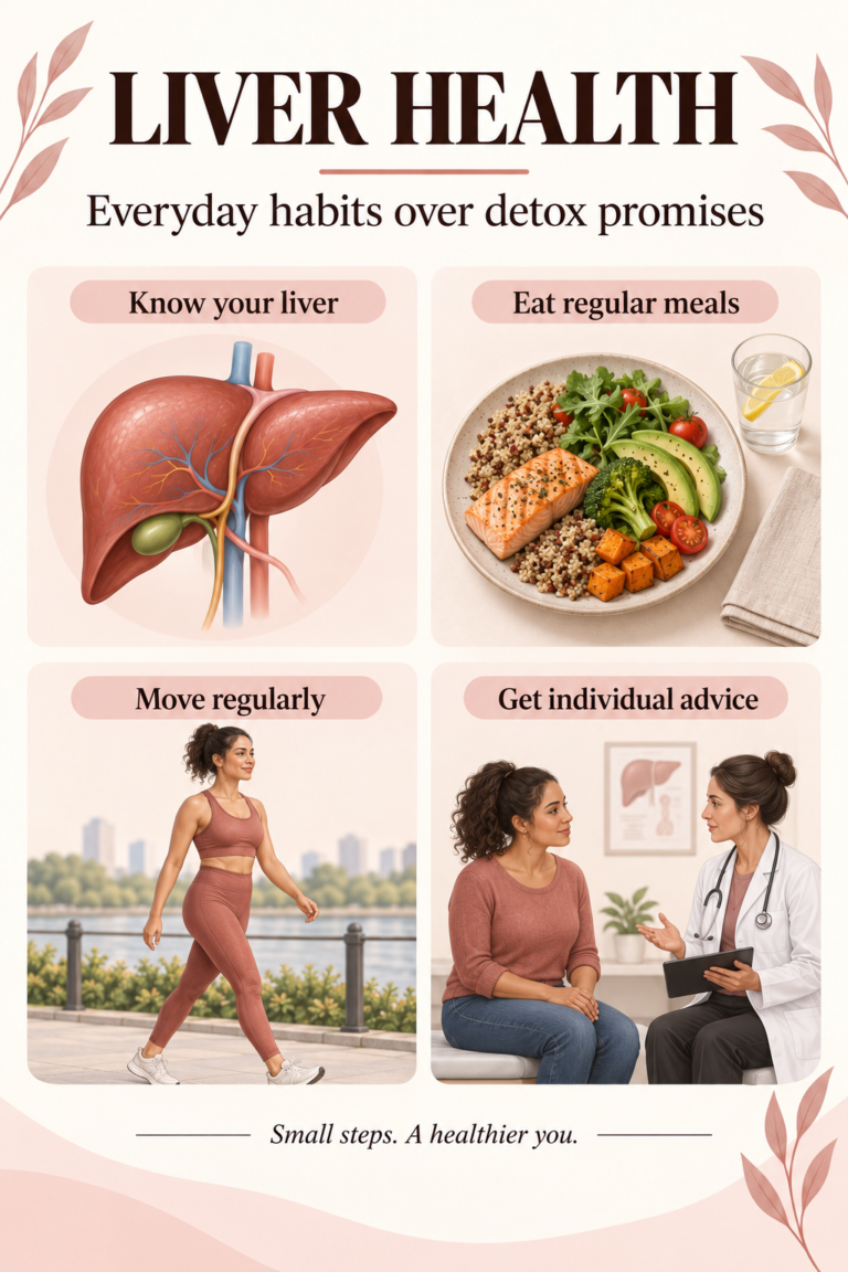 Illustrated guide: Liver Health and Belly Fat: Skip the Three-Day Detox.