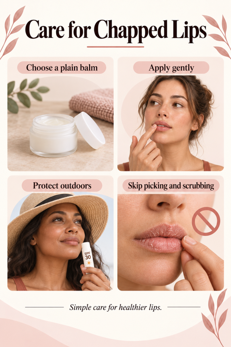 Illustrated guide: Chapped Lips: A Simple Routine to Help Them Feel Better.