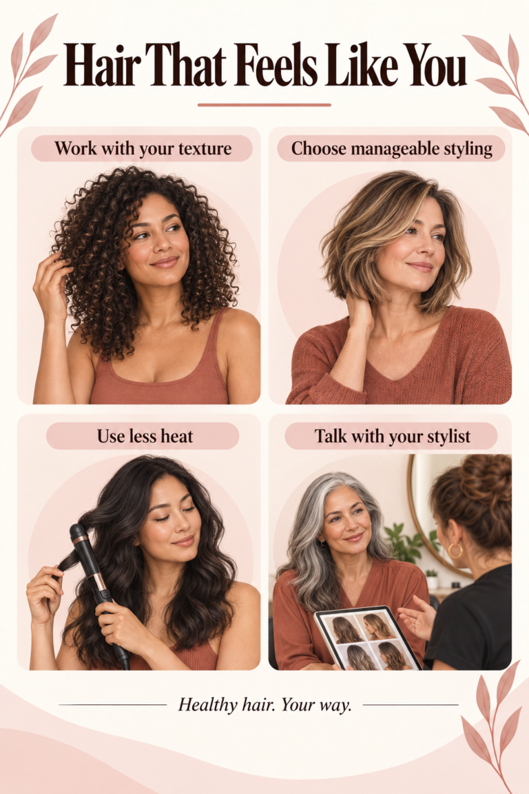Illustrated guide: Hair Styling Habits That Can Make You Look Older (and What to Try Instead).