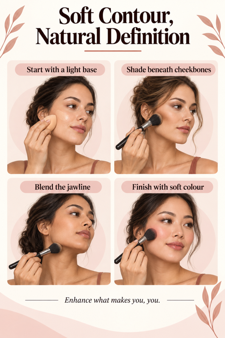 Illustrated guide: Makeup Contouring Tips for a More Defined Look.