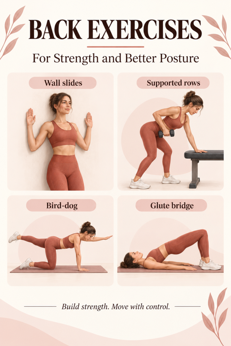 Illustrated guide: Back Exercises for Strength and Better Posture.