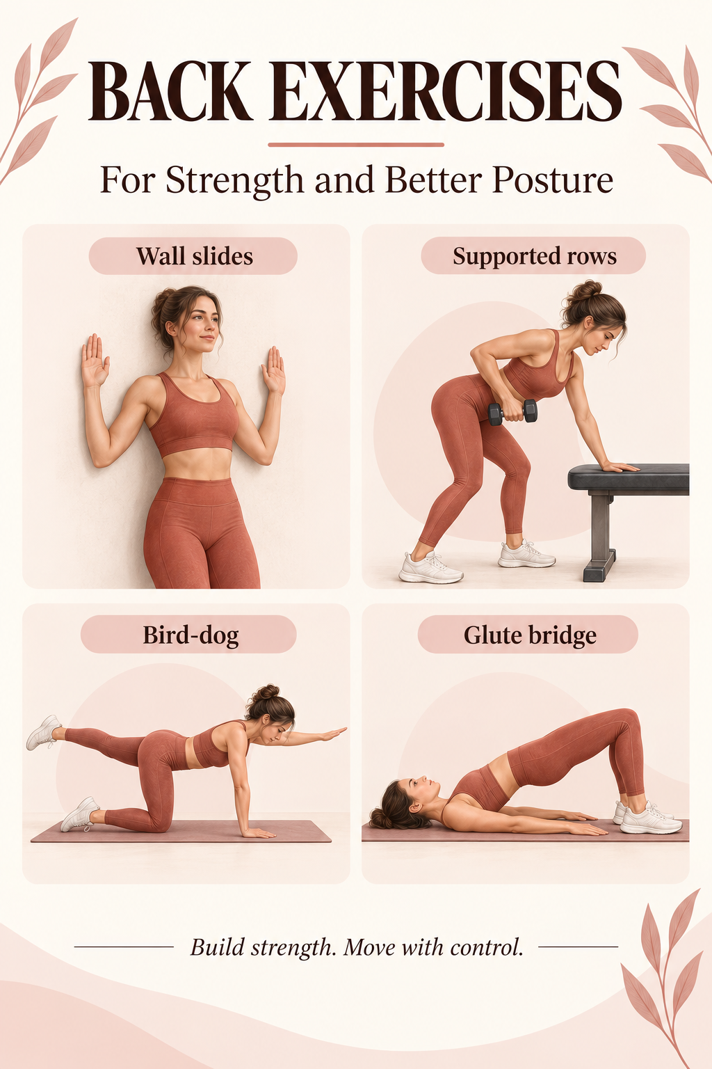 Illustrated guide: Back Exercises for Strength and Better Posture.