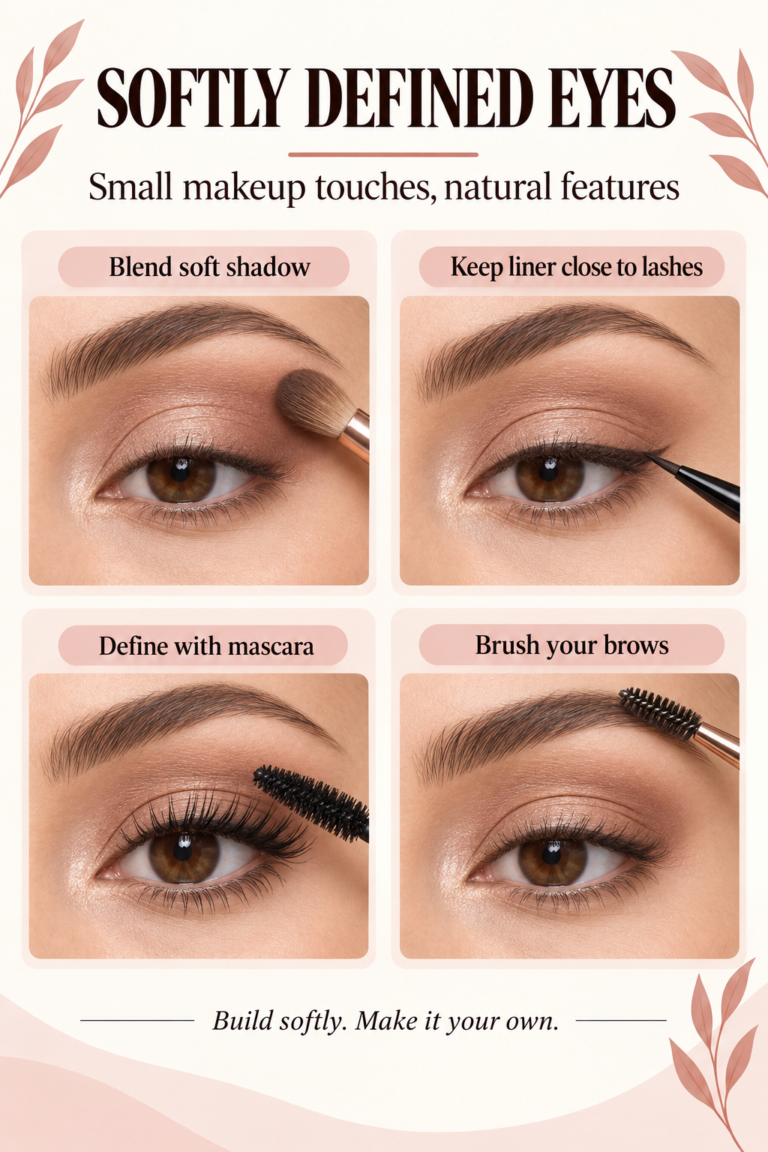 Illustrated guide: Makeup Tips to Make Eyes Look More Open and Defined.